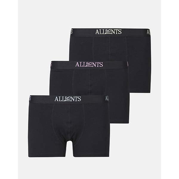 Allsaints Australia Mens Wren Contrast 3 Pack Boxers Black/Fluro AU13-582